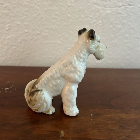 Vintage Porcelain Bone China Dog Figurine Airedale Wired Fox Terrier - Picture 2 of 7